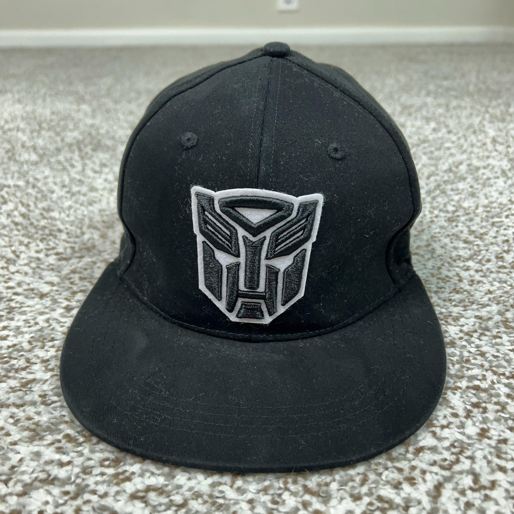 Transformers Hat Cap Fitted Mens One Size Black Autobot Logo Universal Studios
